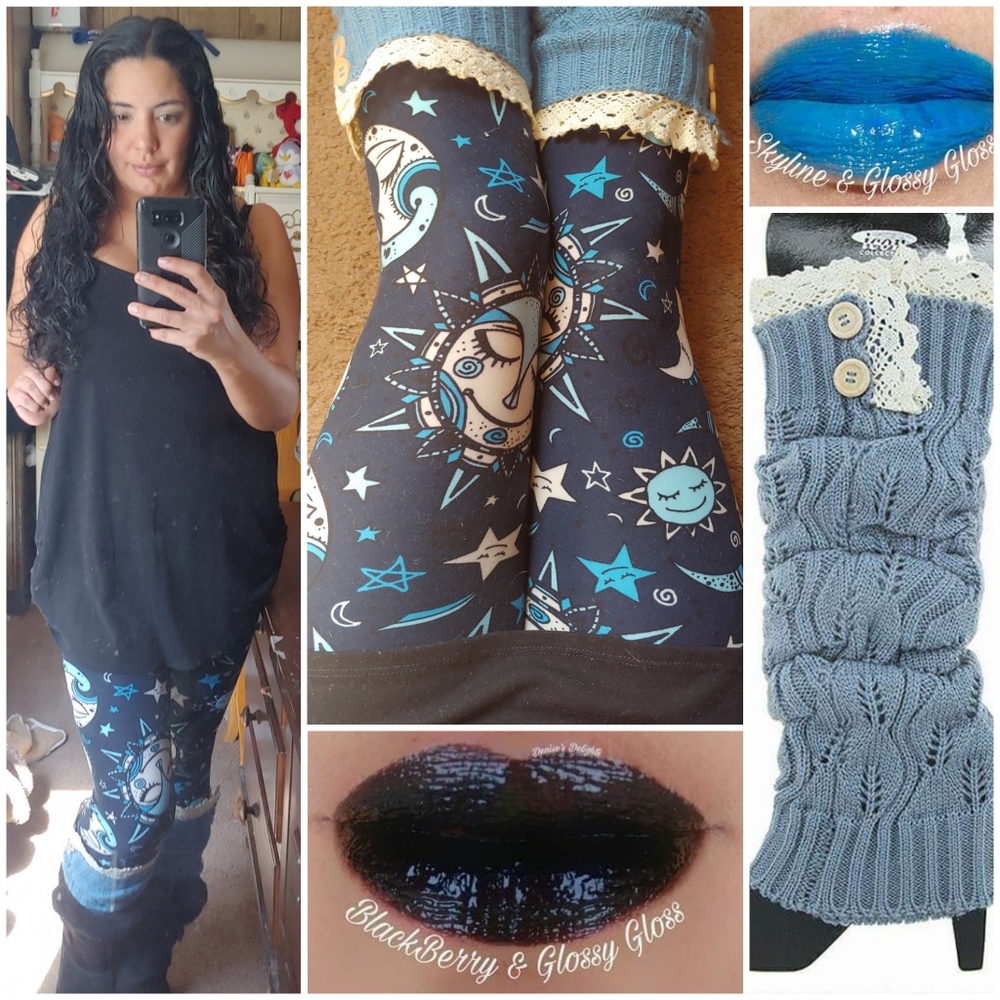 One Size Adult Blue Moon & Star Celestial Leggings